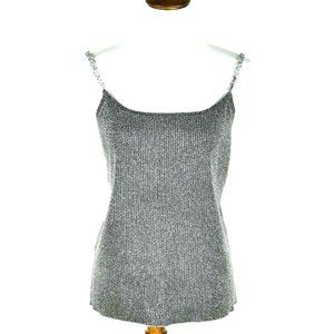 Cable & Guage Top Spaghetti Straps Metallic Bling
